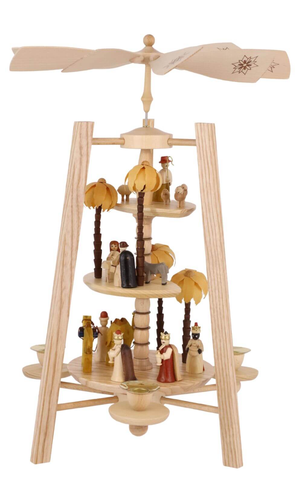 Christmas pyramid Nativity, 3 - tiered, natural, 40 cm by Richard Glässer_2