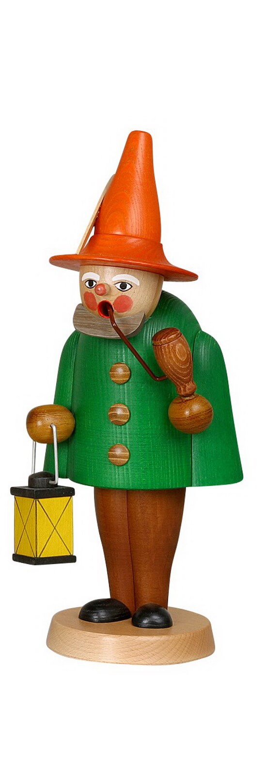 Smoking man gnome, green, 31 cm by Jan Stephani