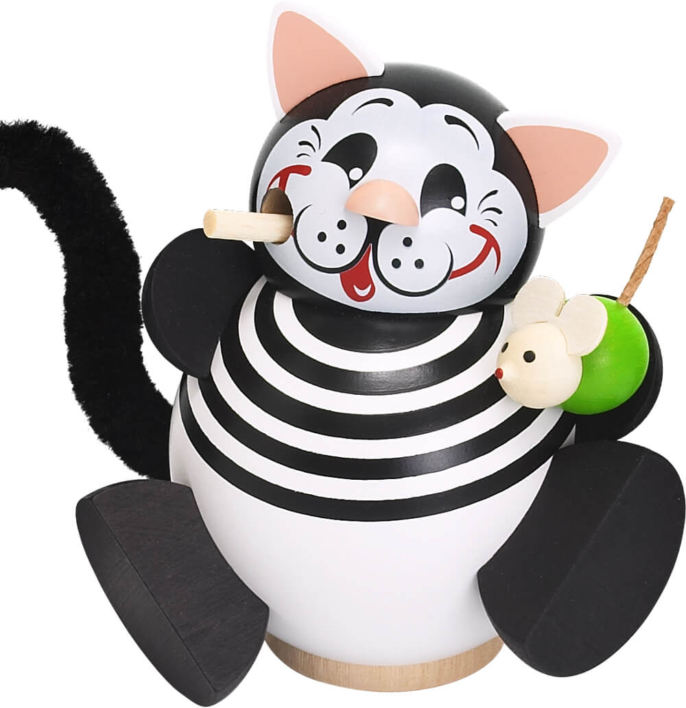 Smoking man - ball smoking man little cat by Seiffener Volkskunst eG