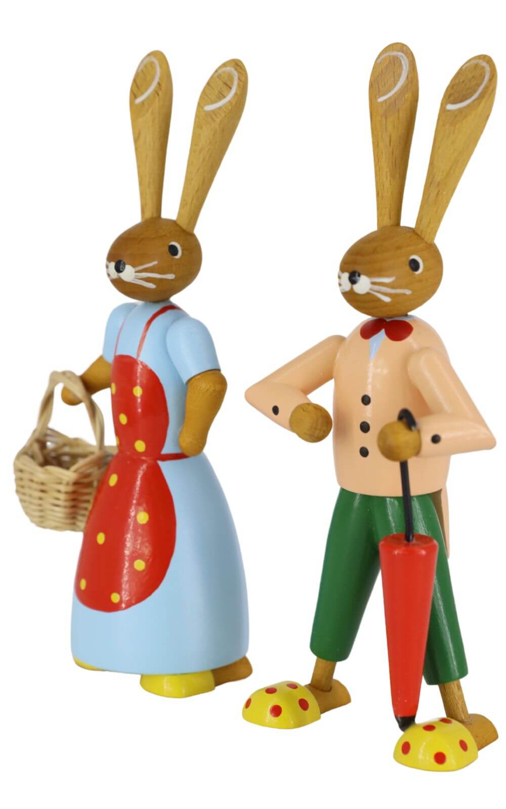 Easter bunny couple with basket and umbrella, 12 cm by Volker Zenker_3