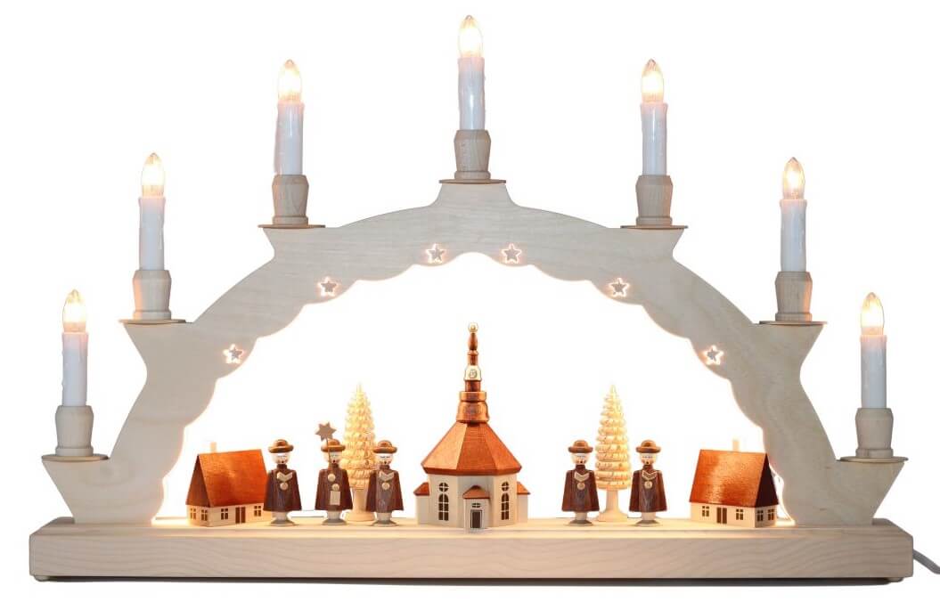 Candle arch Seiffen village with 2-fold lighting of SEIFFEN.COM_1