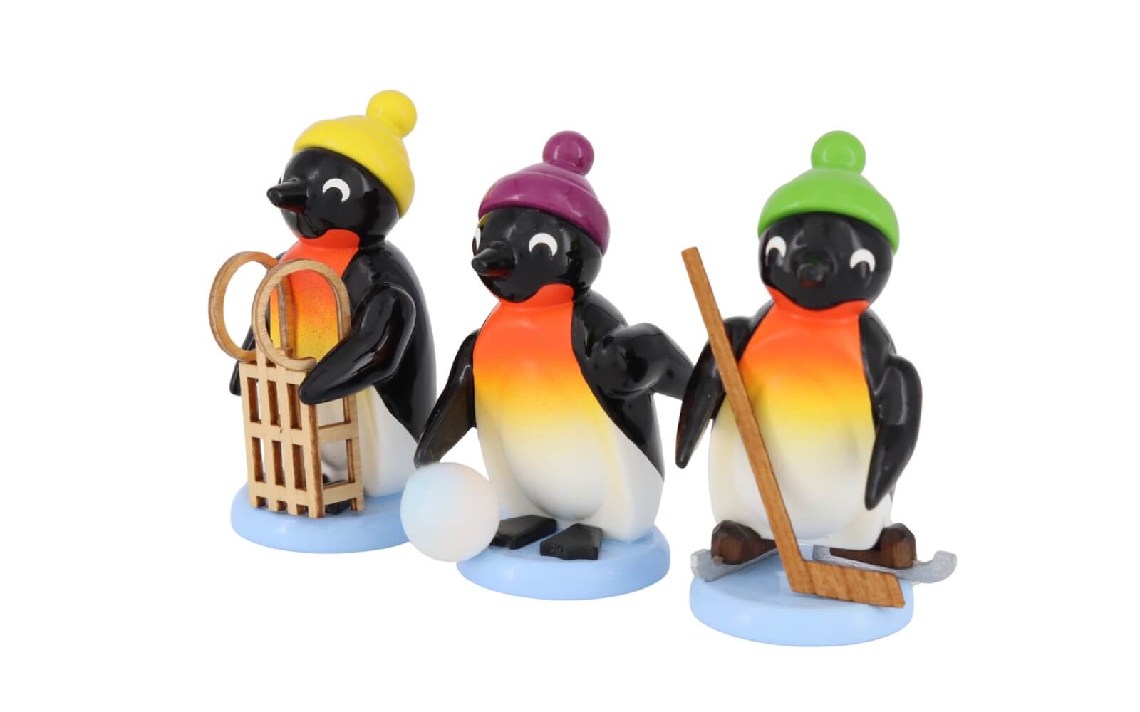 Miniature penguins recreational athlete, 3 pieces, 6 cm, colored by SEIFFEN.COM