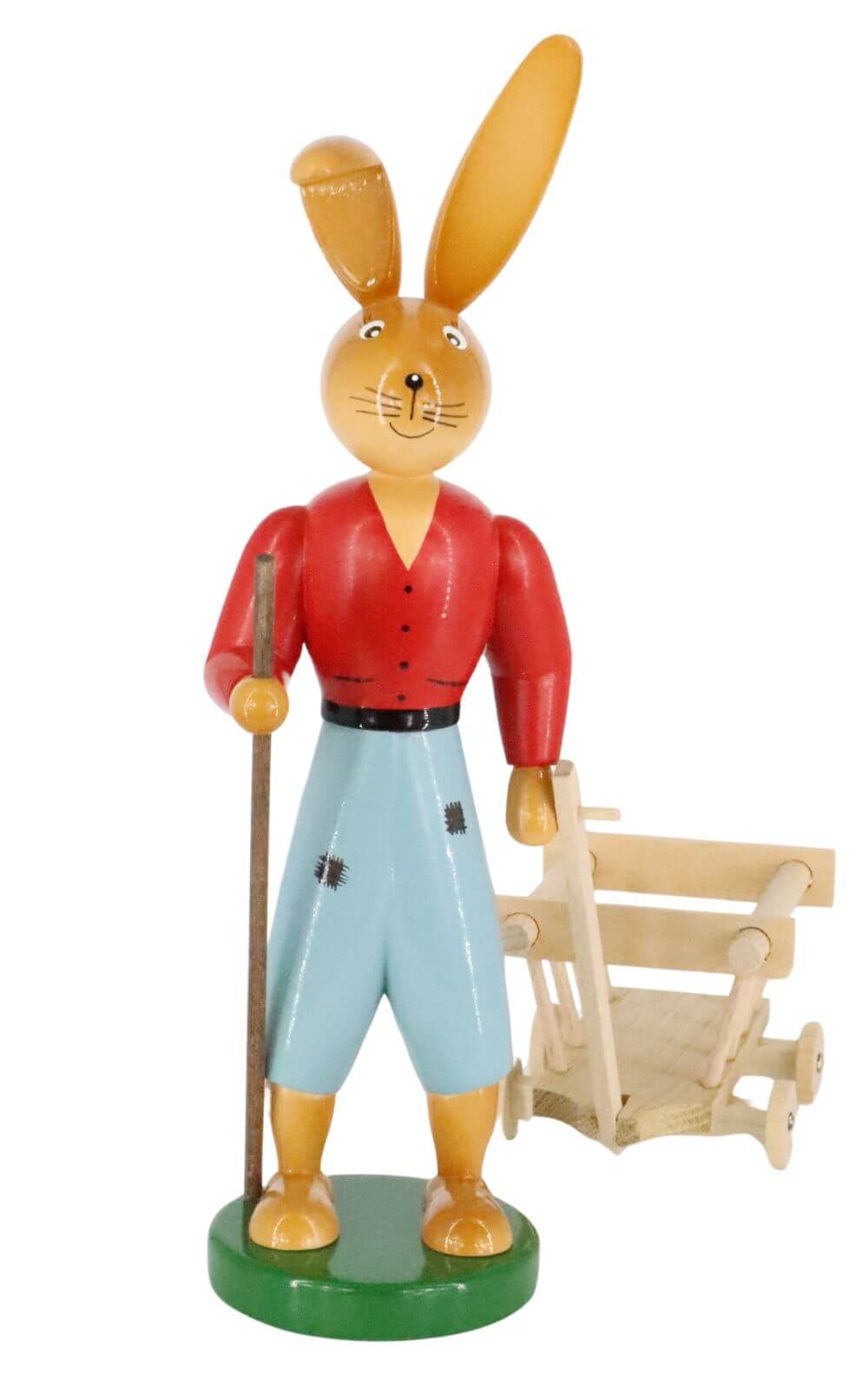 Easter bunny with handcart, 25 cm by Holzkunst Gahlenz_1