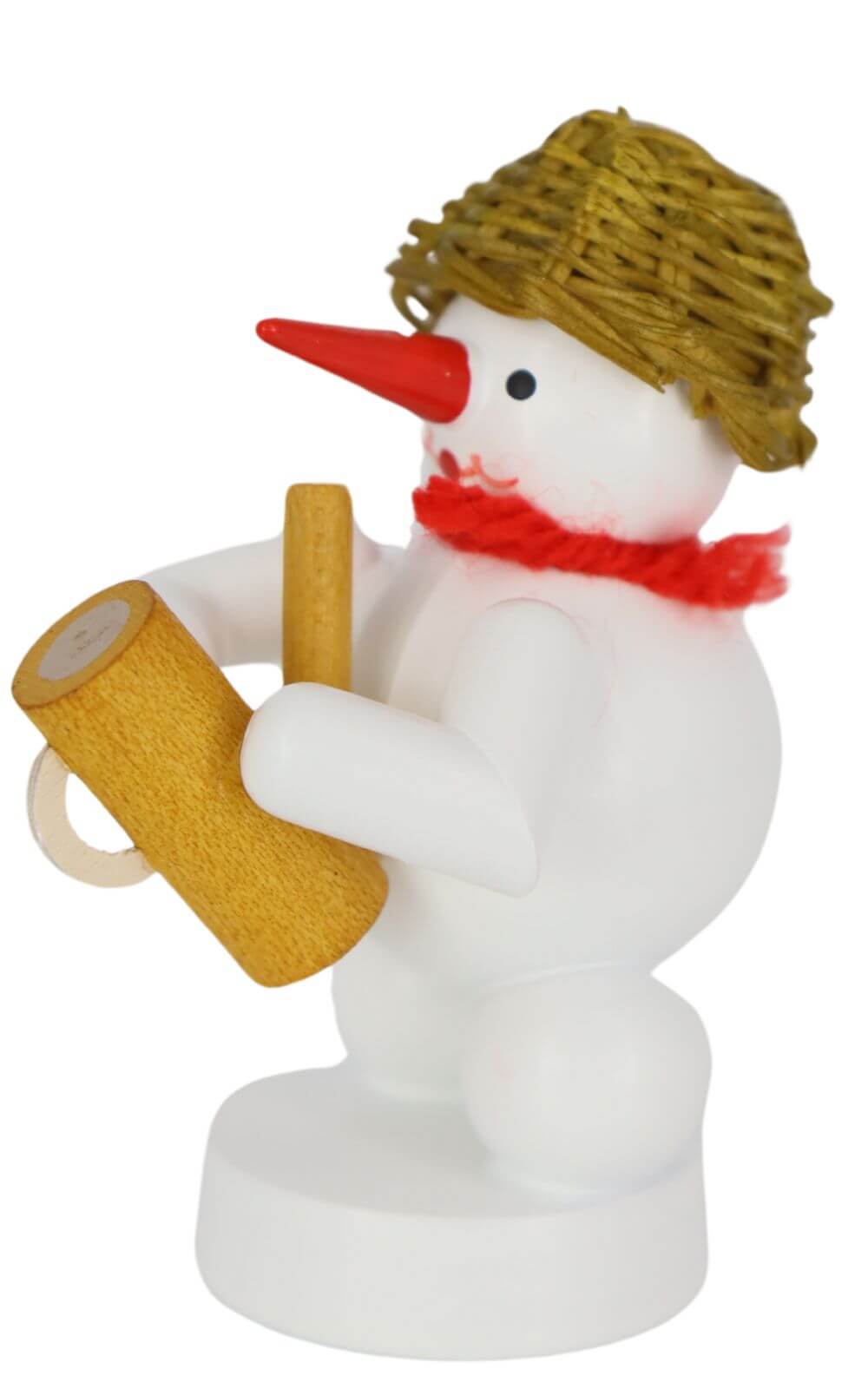 Snowman musician with watering can, colored, 8 cm by Ralf Zenker_2