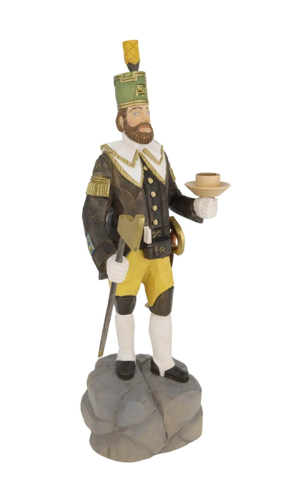 Schneeberg Chief Miner, 40 cm / 15,7 inches, coloured, a woodcarving from the Ore Mountains_3