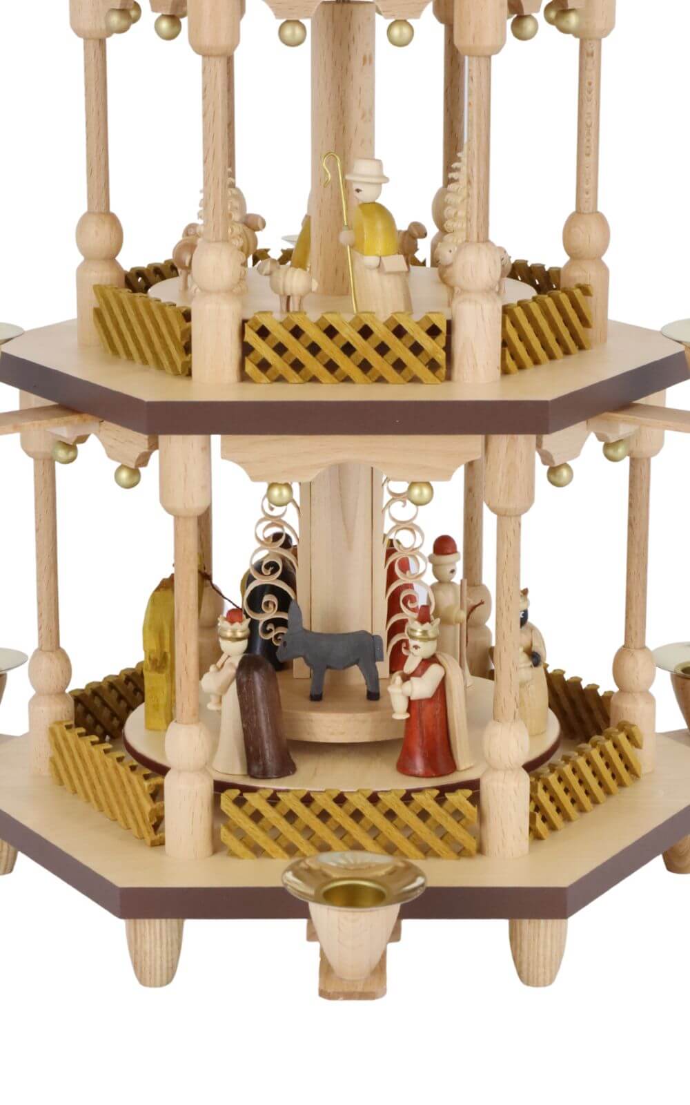 Christmas pyramid with Nativity, 3 - tiered, 54 cm by Richard Glässer_2