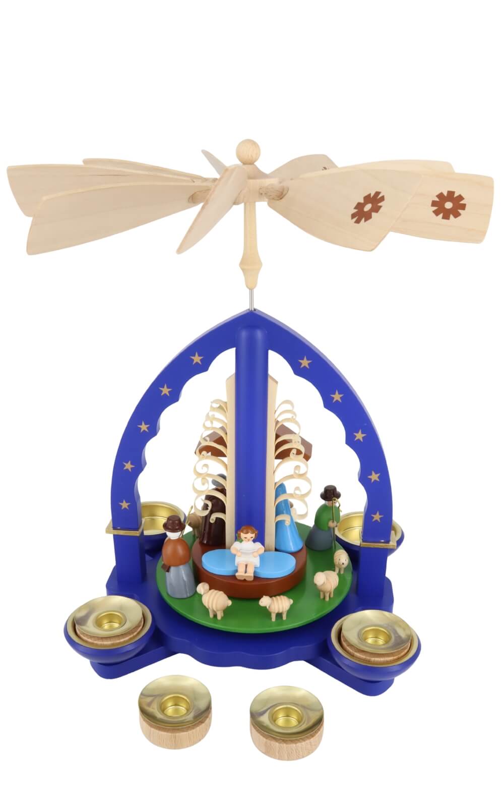 Christmas Pyramid Nativity Scene, 28 cm – Colorful, handmade by Richard Glässer