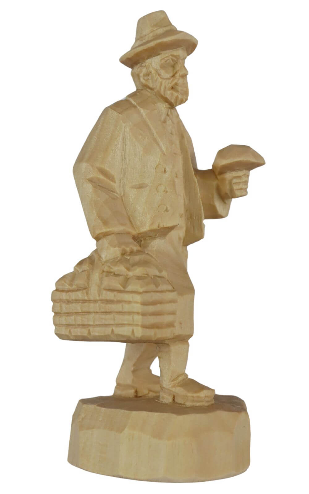 Mushroom hunter, natural, 16 cm by Schnitzkunst aus dem Erzgebirge_2