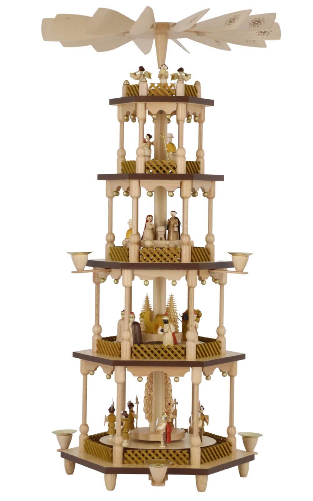 German Christmas Pyramid Nativity Scene, 5-Tier, 27.5 inch / 70 cm by Richard Glässer_1