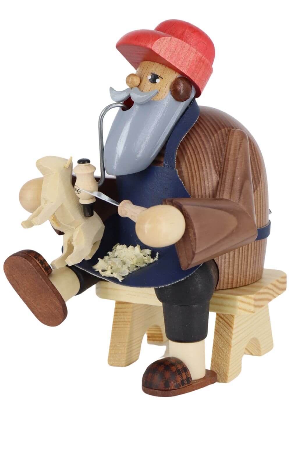 Smoking man carver, 16 cm, colored by KWO_3