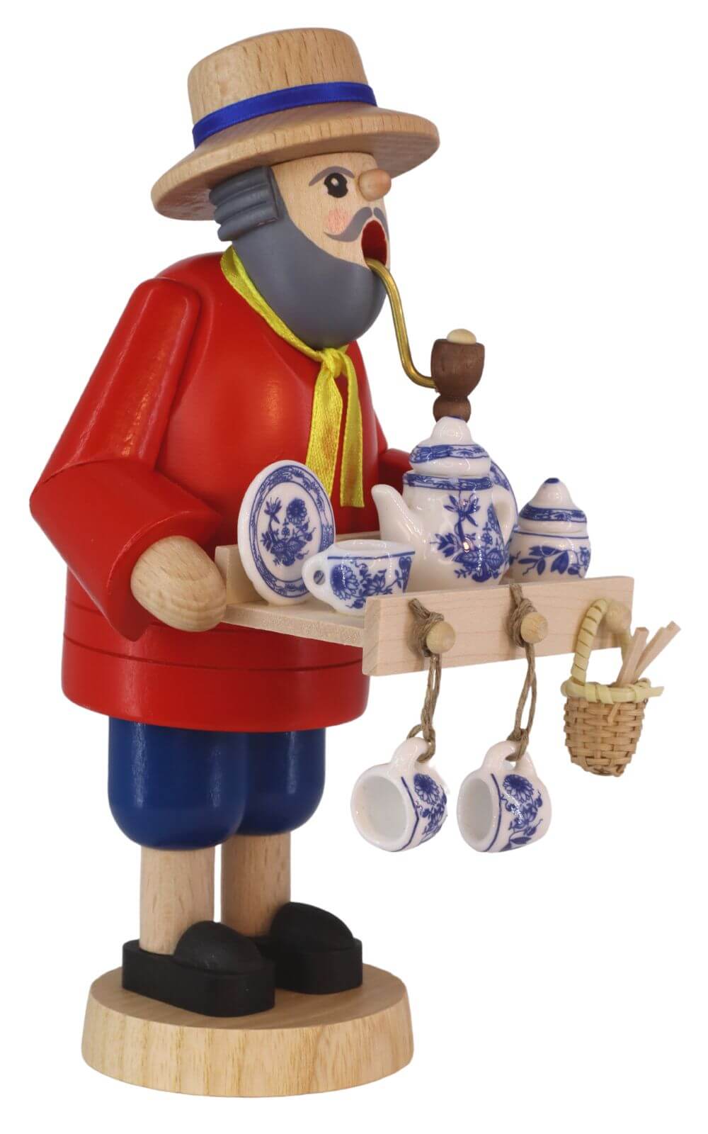 Smoking man porcelain trader, 18 cm, colored by Richard Glässer_3
