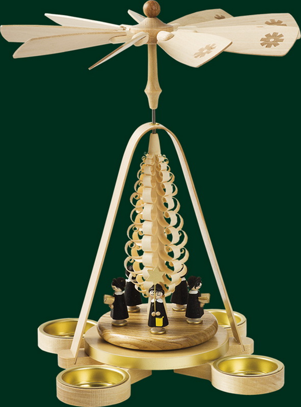 Christmas pyramid for tealights with currende, 28 cm by Richard Glässer_2