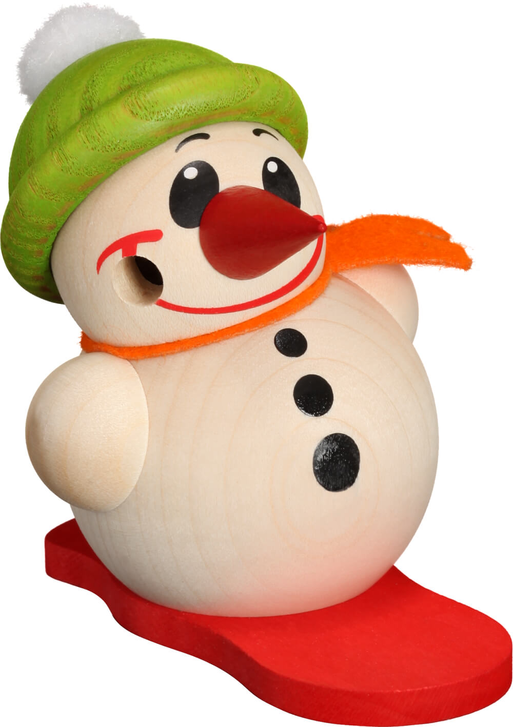 Ball smoker Cool-Man with snowboard & bobble hat by Seiffener Volkskunst eG