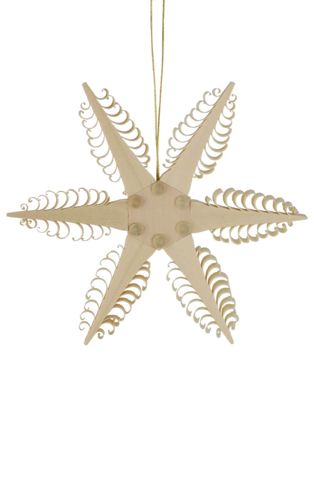 Christmas tree decoration wooden star, 6-cornered by Martina Rudolph