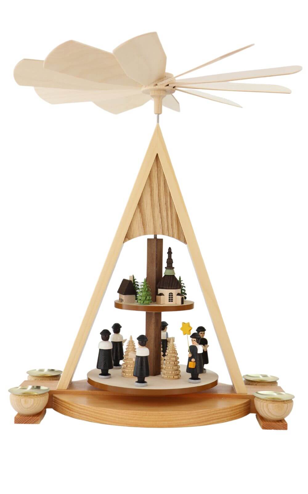 Christmas pyramid Kurrende and Seiffen village, with 2 levels by Knuth Neuber_1