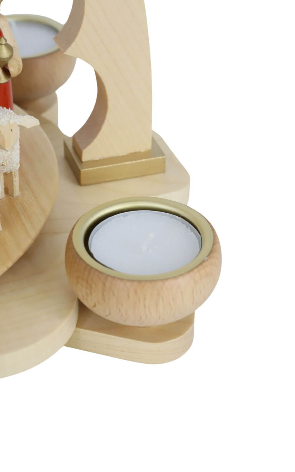 Christmas pyramid for tea lights, Nativity, 40 cm, natural by Richard Glässer_5