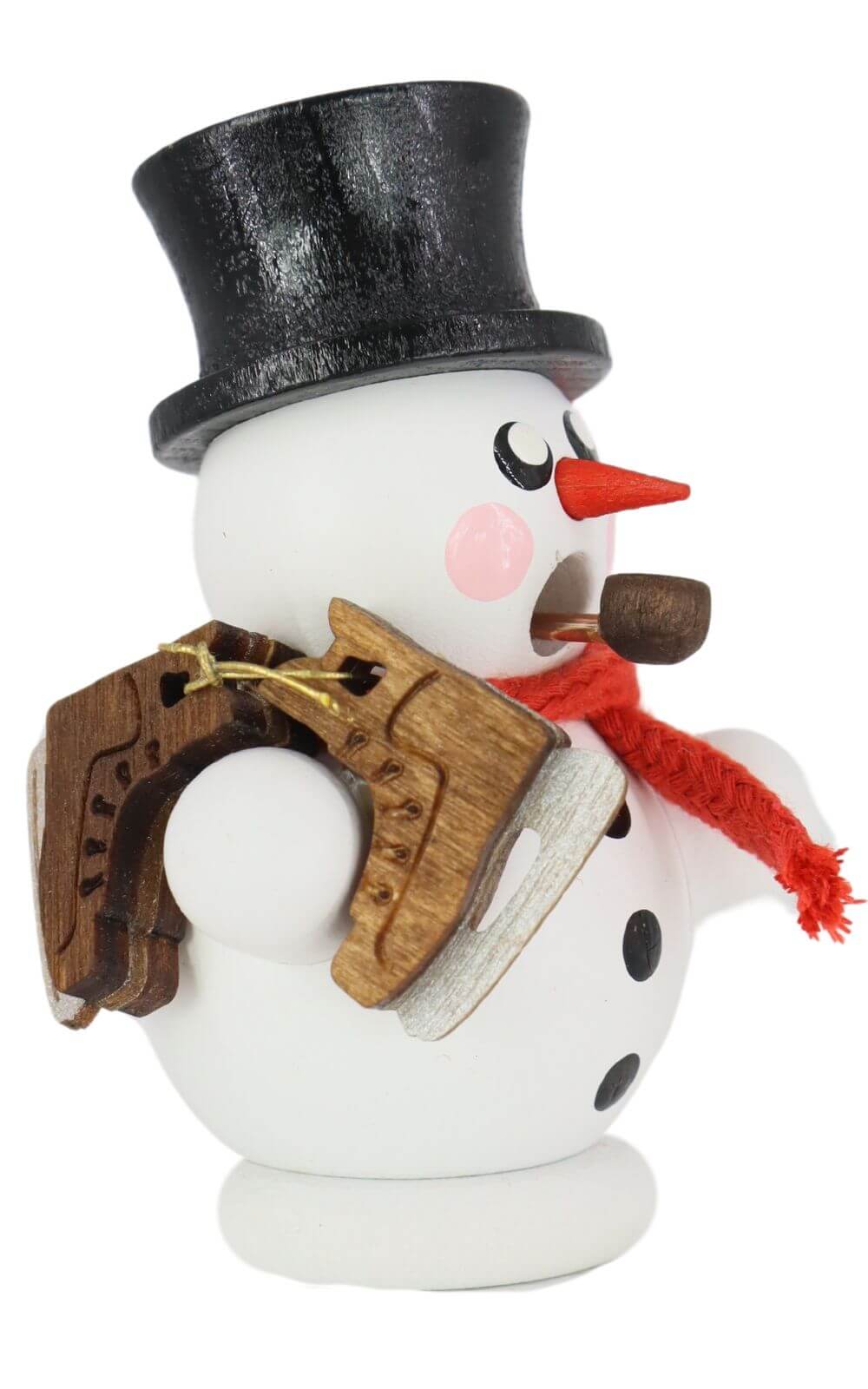 Smoking man snowman with ice skate, colored by Gerd Hofmann_2