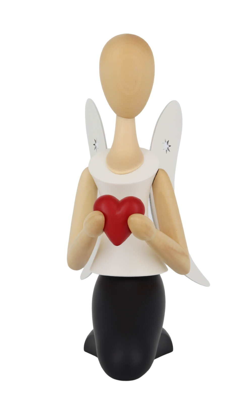 Angel - Sternkopf with heart, kneeling, 25 cm by Holzkunst Gahlenz_2