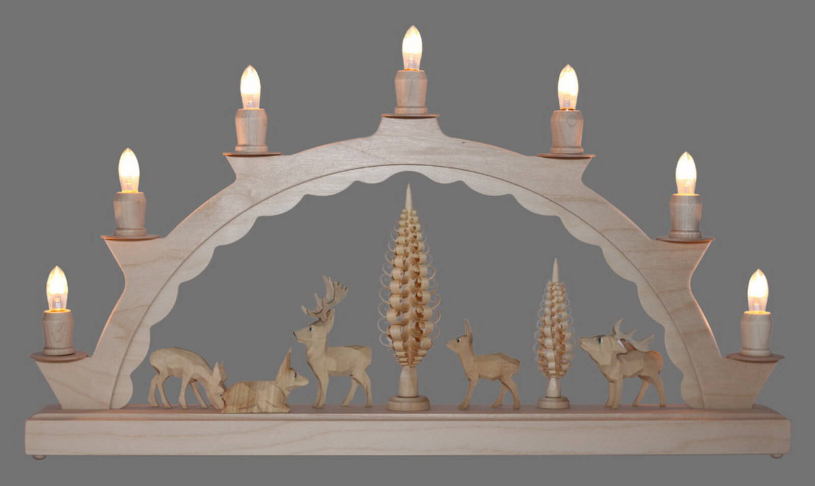 LED Candle arch with carved deer by SEIFFEN.COM_2