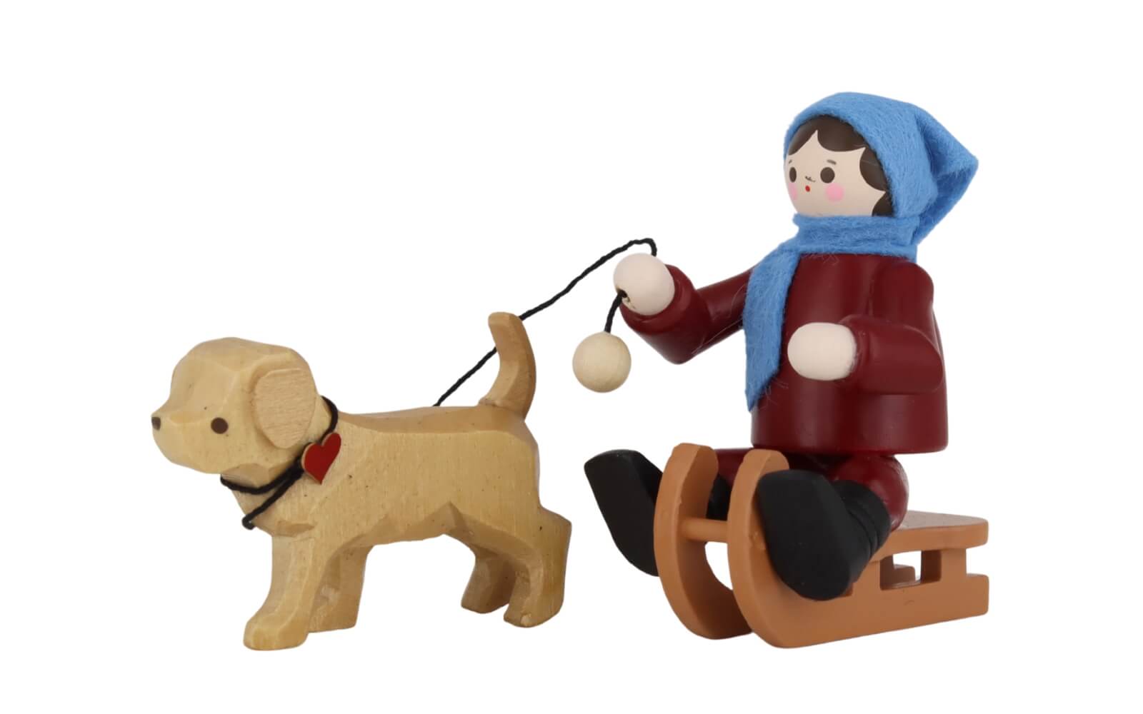 Girl with dog sled,coloured, by Romy Thiel_1