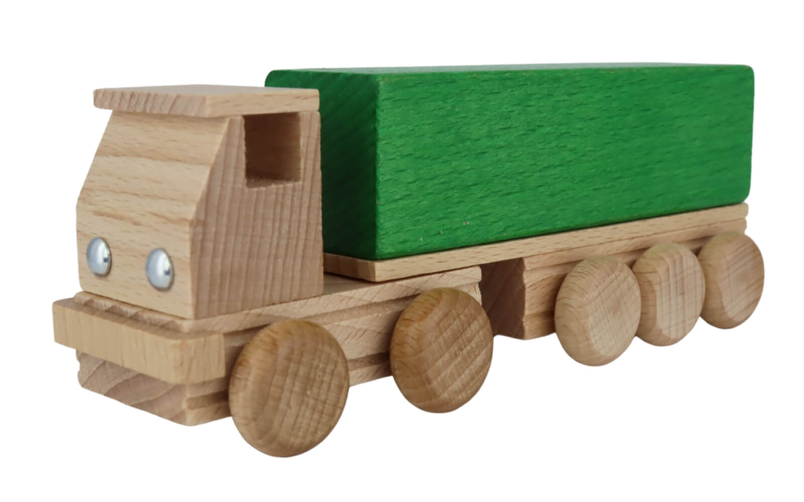 Wooden toy Semi - trailer truck with platform, colored by Ebert GmbH_3