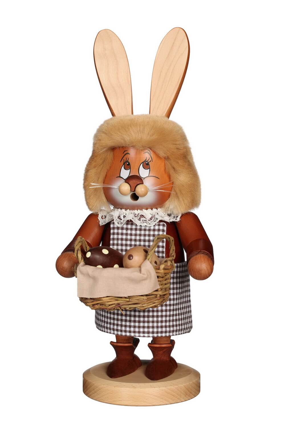 Smoking man gnome Easter bunny - bunny with egg basket, 34 cm by Christian Ulbricht