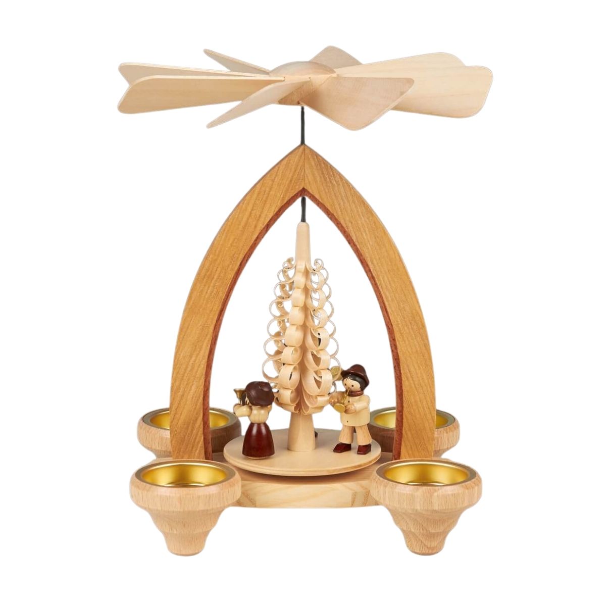 Tealight pyramid wind trio 26 cm by Heinz Lorenz