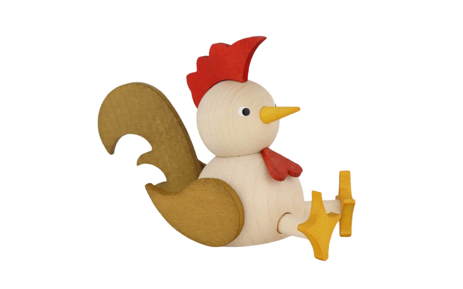 Miniature cockerel, sitting, 7 cm, natural by Ralf Zenker_2