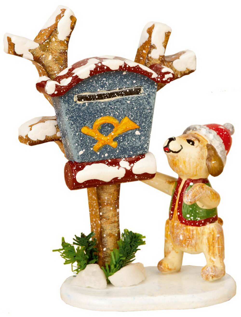 Miniature winter child newspaper carrier, set of 3 by Hubrig