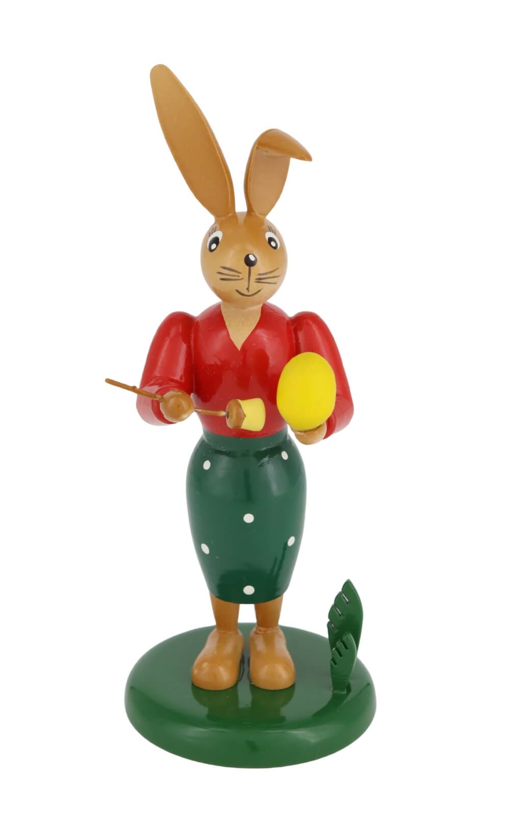 Easter bunny - bunny with brush and egg, 12 cm by Holzkunst Gahlenz_1