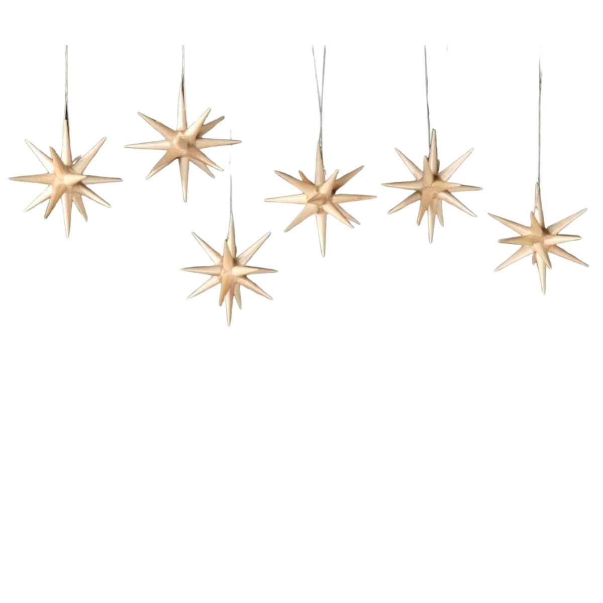 Christmas Tree Decoration & Ornament, nature - little Christmasstars, 6 parts
