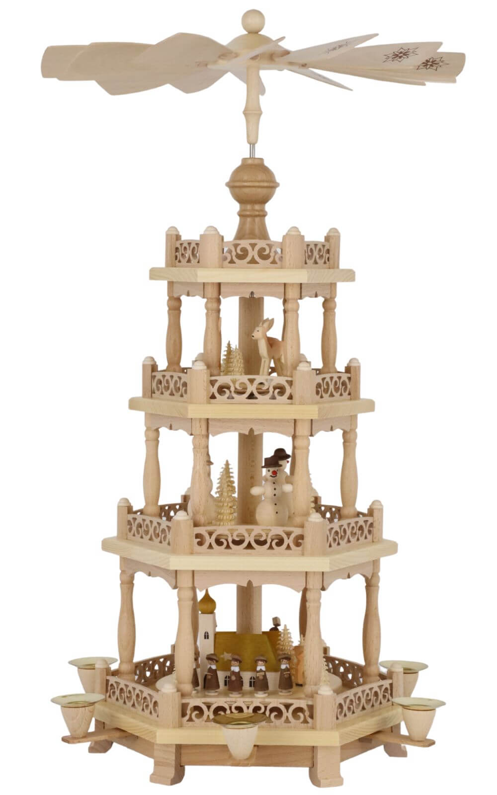 Christmas pyramid with winter motif, 3 - tiered, 54 cm by Richard Glässer_1