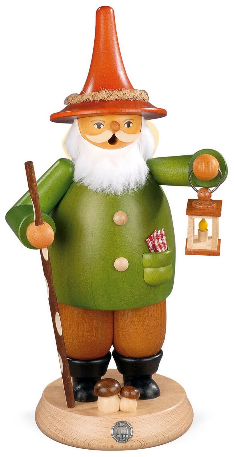 Smoking gnome with lantern by Müller Kleinkunst