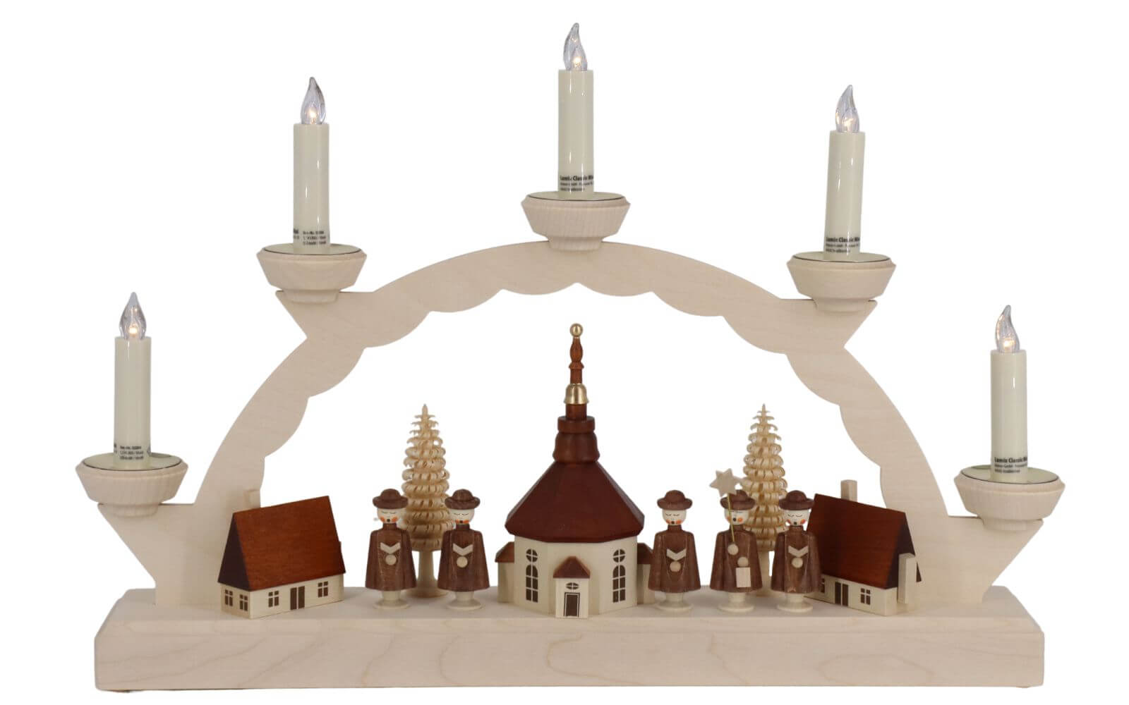 LED candle arch Seiffen village, 5 Lumix candles from SEIFFEN.COM_2