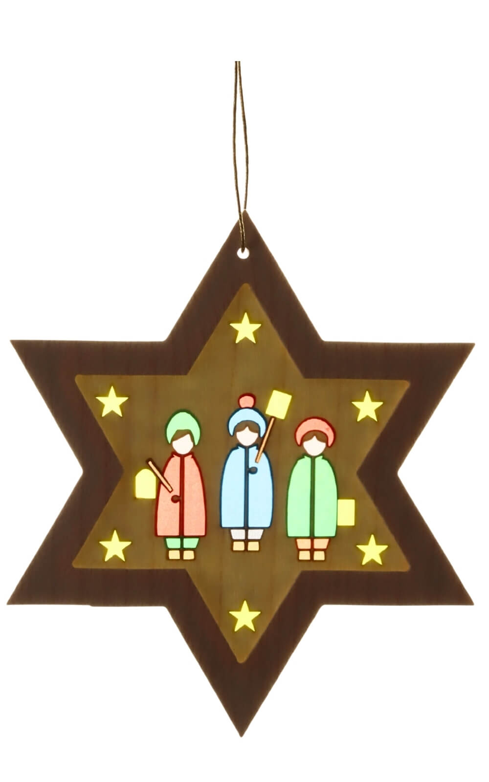 Christmas tree decoration star with diaphanous image Lantern children by Richard Glässer_2