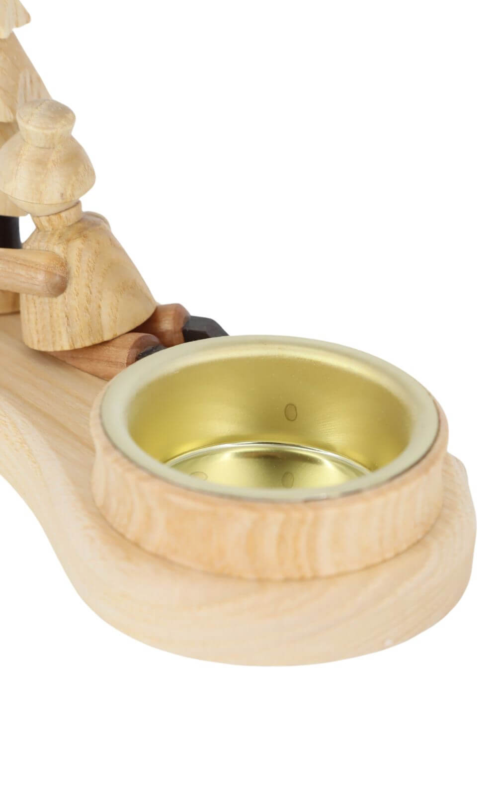Candle holder tree thief, 6 cm, natural by toy maker Günther_3