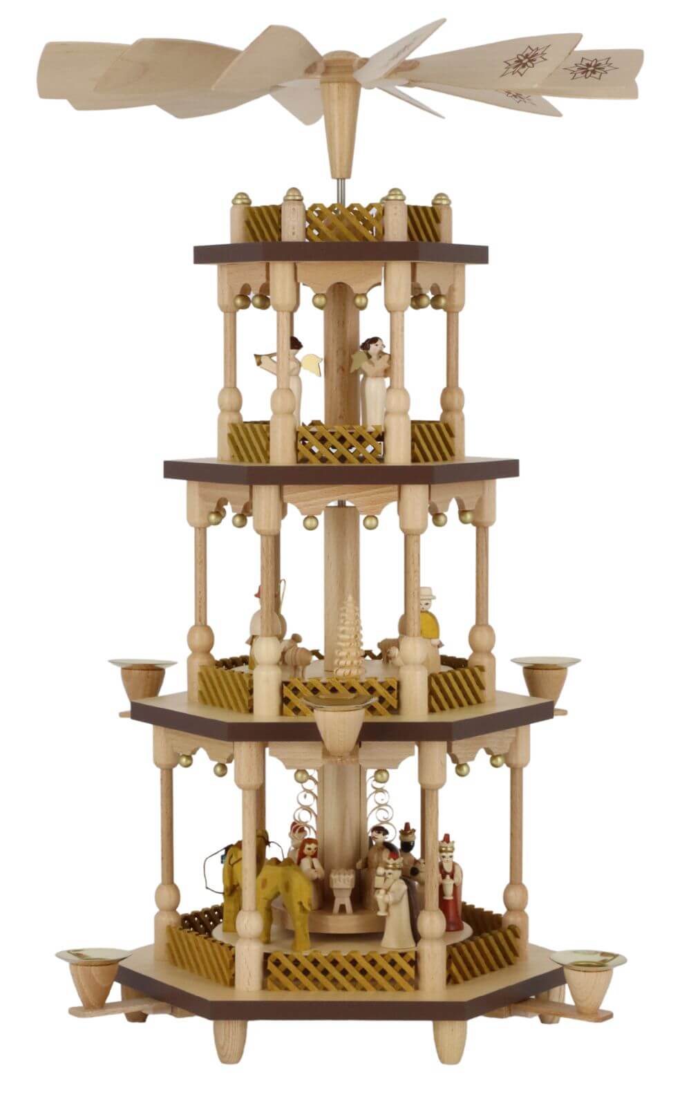 Christmas pyramid with Nativity, 3 - tiered, 54 cm by Richard Glässer_2