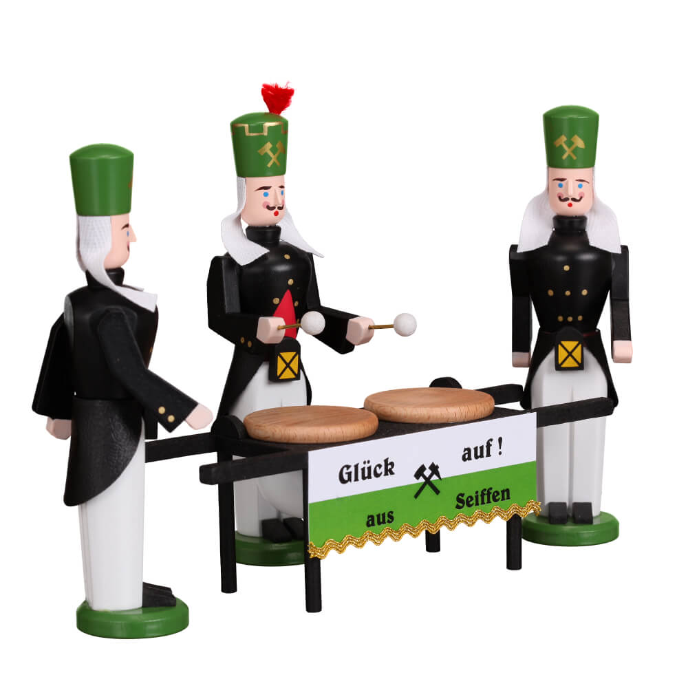 Miners with kettledrum, 3-piece by Volkskunstwerkstatt Eckert