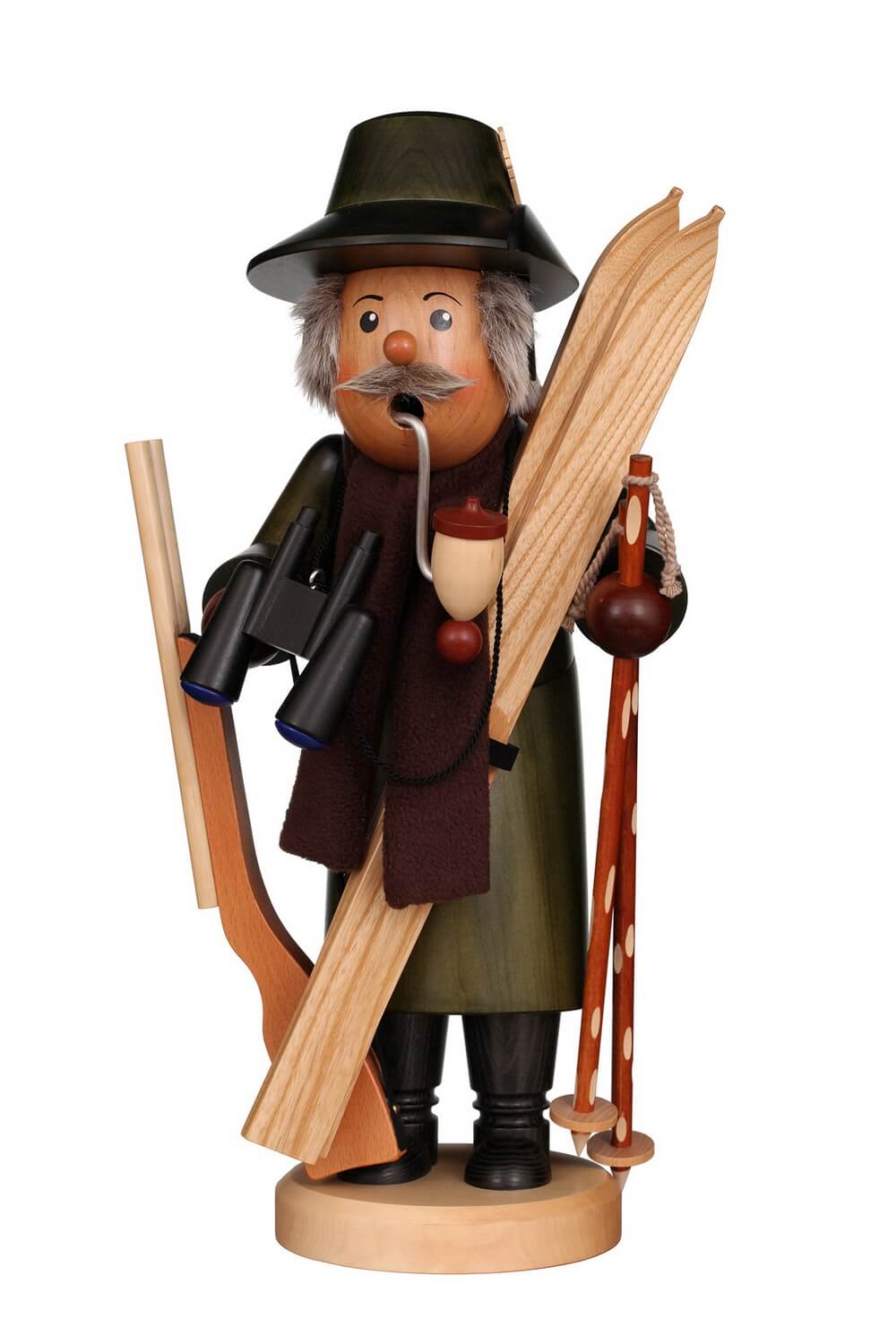 Smoking man hunter, 50 cm, colored by Christian Ulbricht