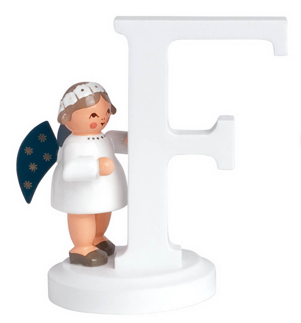 Christmas angel with the letter F, 7 cm from KWO