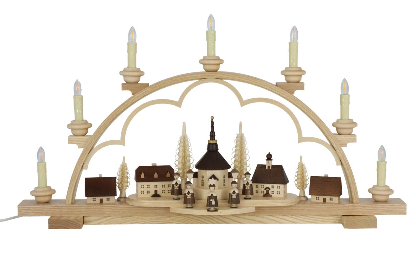 LED candle arch Seiffen village, 64 cm with interior lighting by Müller Kleinkunst_pic2