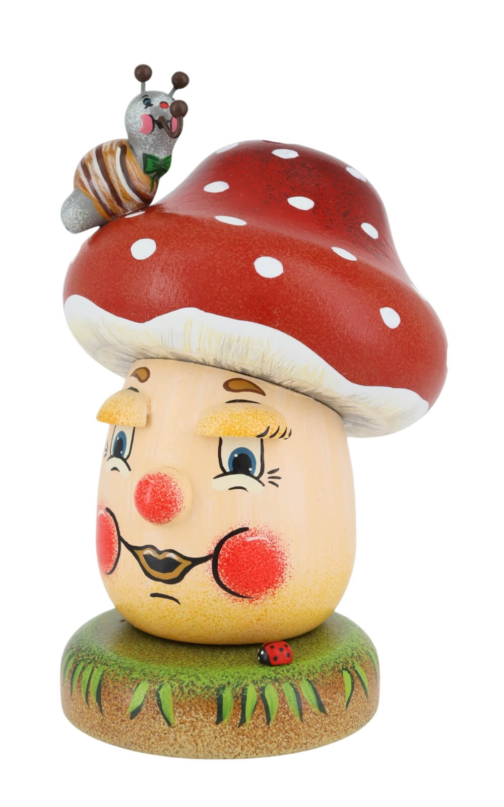 Smoking man lucky mushroom, 12 cm, colorful by Hubrig Volkskunst _3