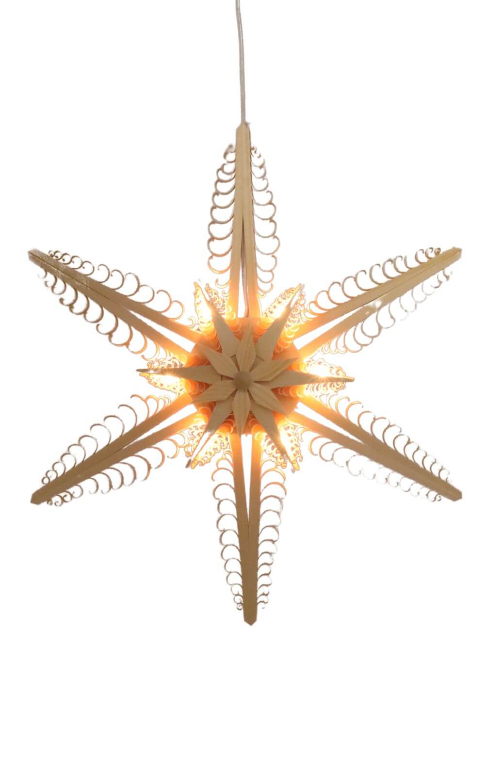 Wooden star, diameter 32 cm, electrically illuminated by Martina Rudolph_2