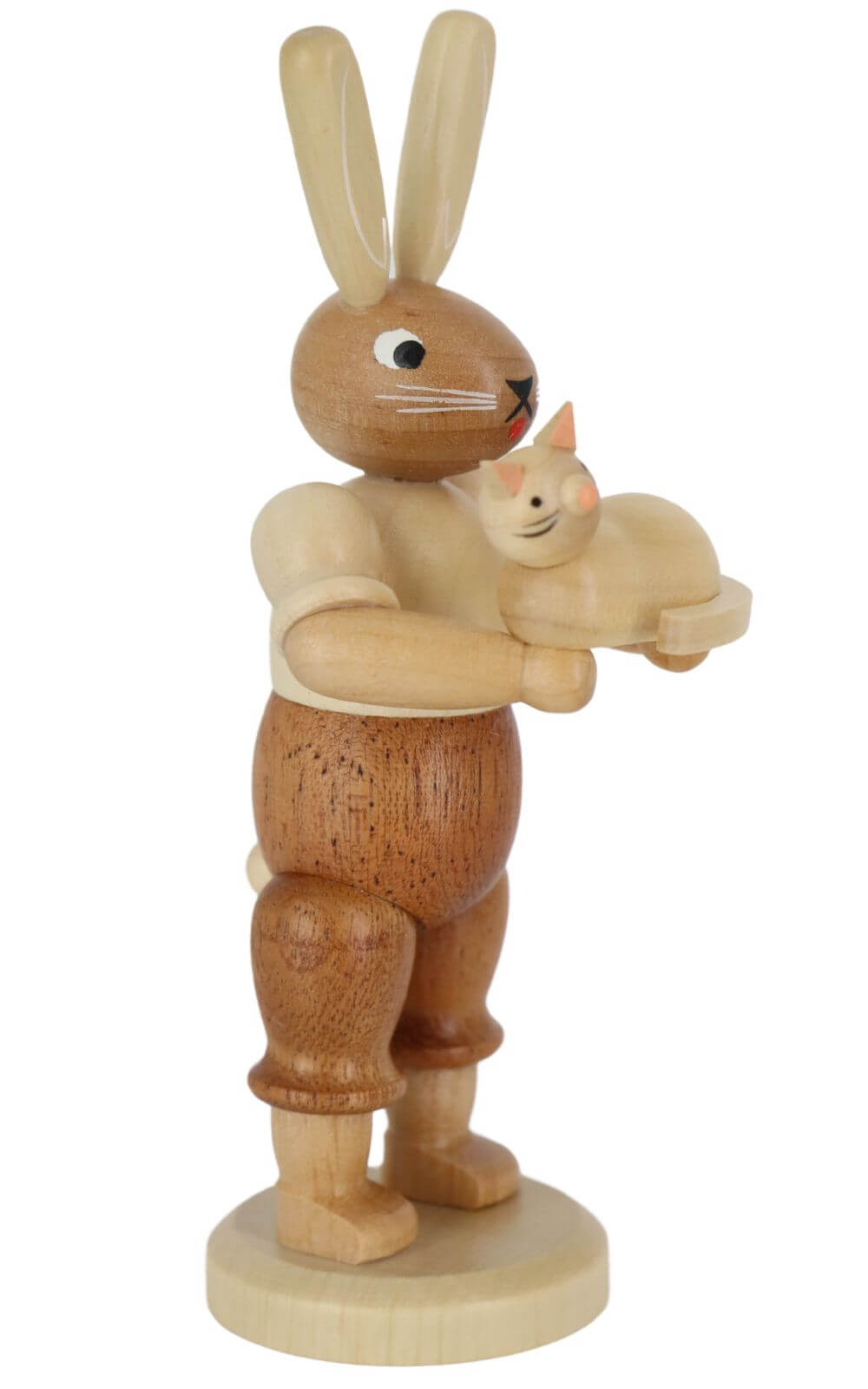 Easter bunny with cat, 11 cm, natural by Müller Kleinkunst_3