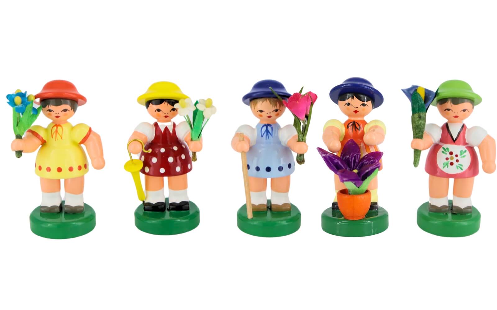 Miniatures flower girls, 5 pieces hand-painted by Figurenland Uhlig GmbH_1