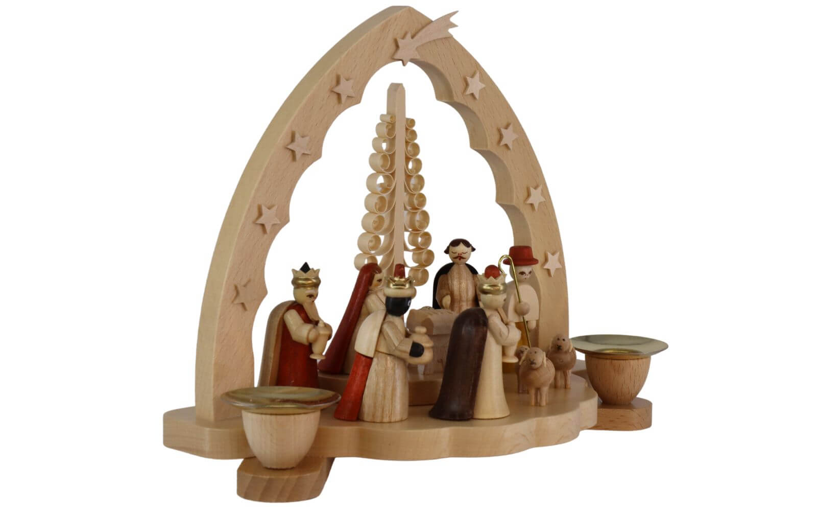 Candlestick with Holy Family, 20 cm, natural by Richard Glässer_2