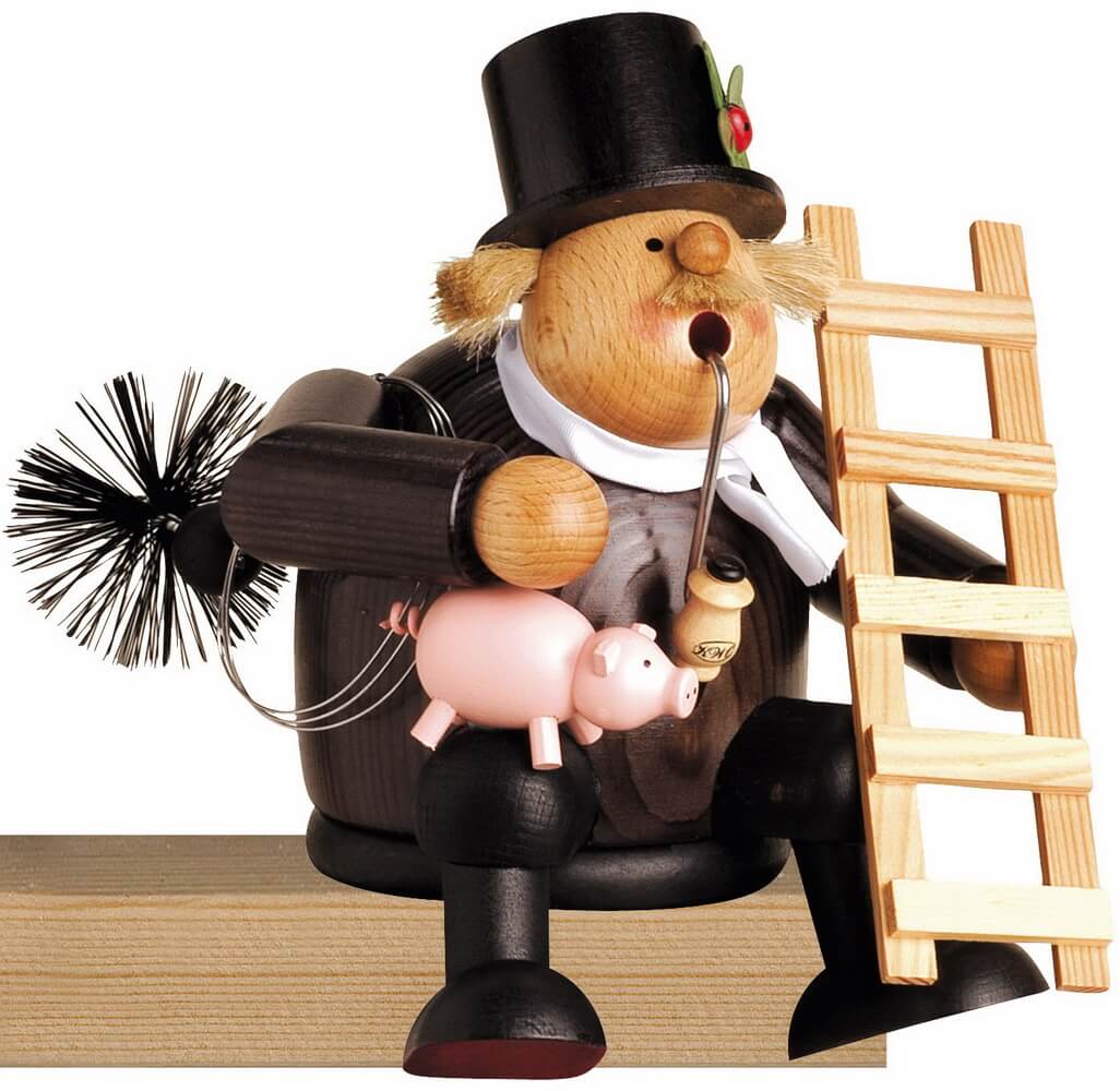 Smoking man edge stool chimney sweep, 16 cm from KWO