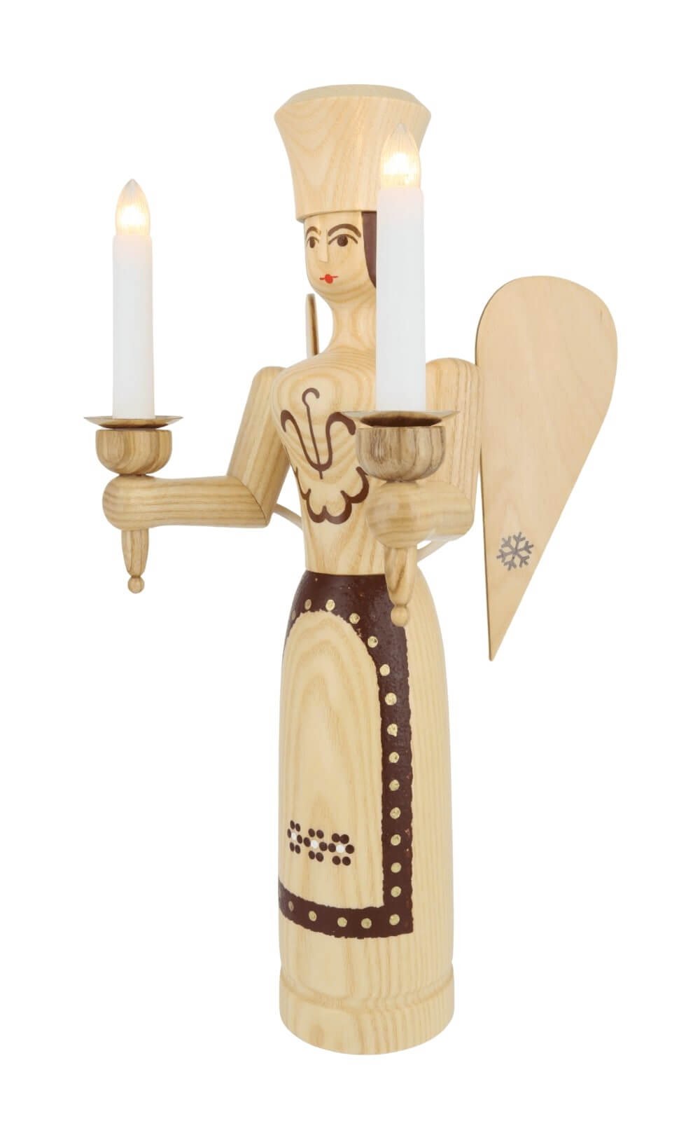 Christmas angel, 38 cm / 15 inch, electrically illuminated, natural from SEIFFEN.COM_3