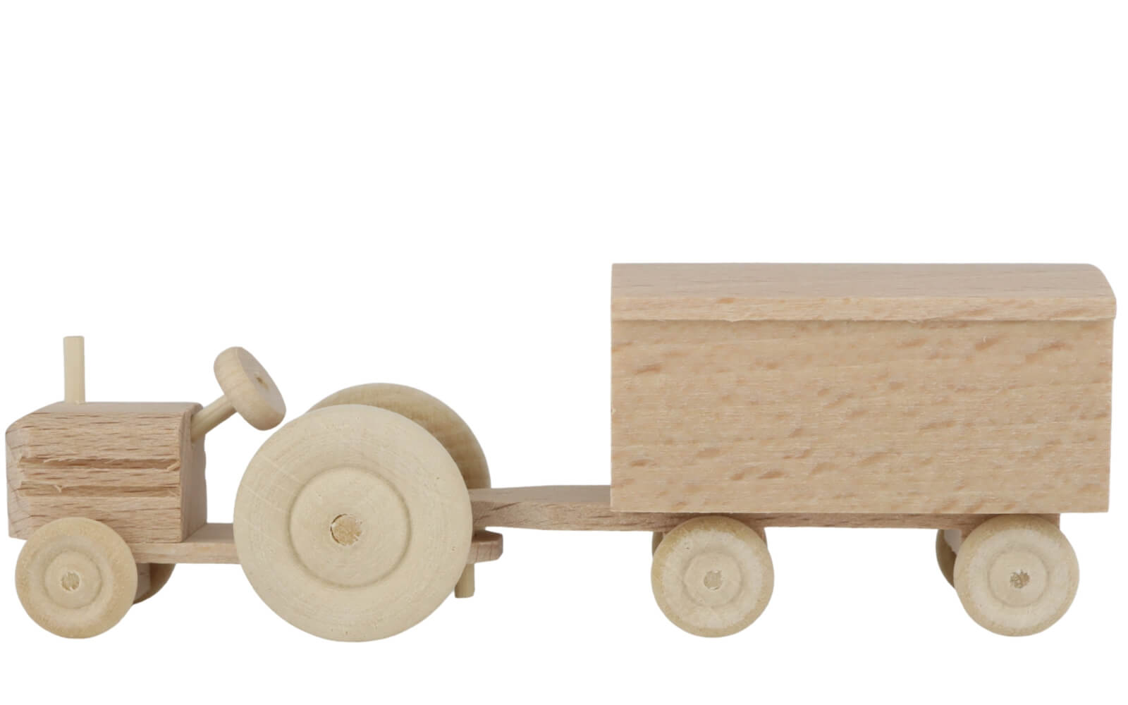 Wooden car - Tractor with box trailer, natural by Robbi Weber_2