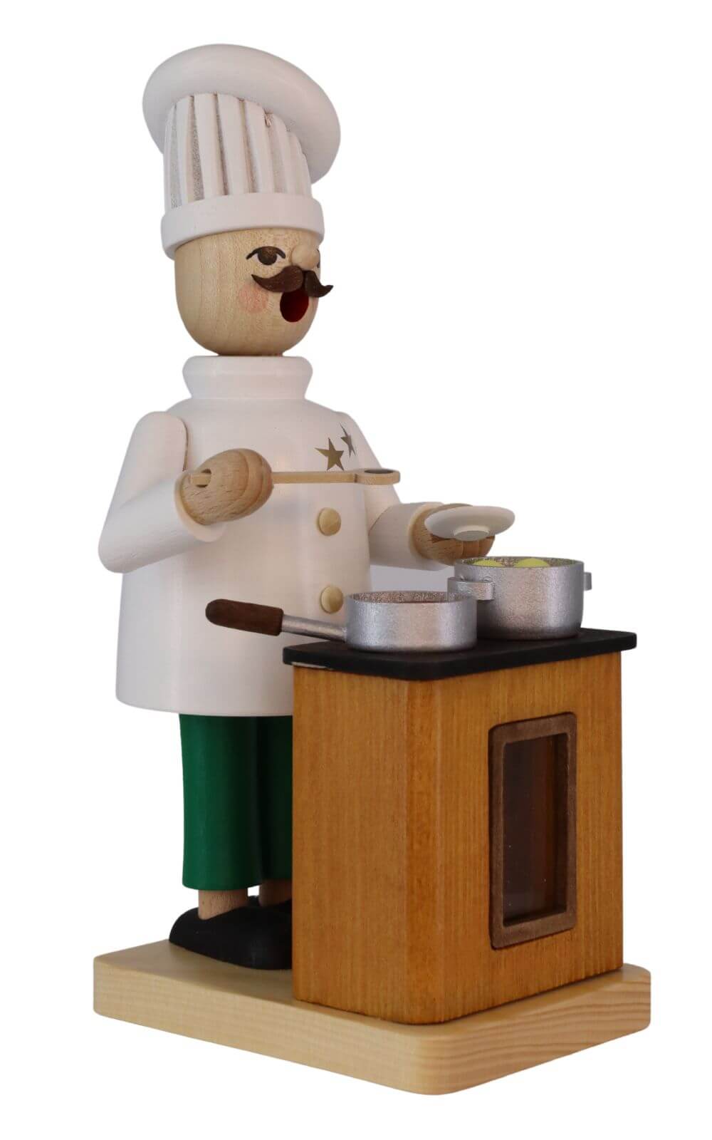 Smoking man TV chef, 18 cm, colored by Richard Glässer_2
